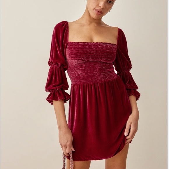 NWT Reformation Albi Velvet Dress - Picture 2 of 2